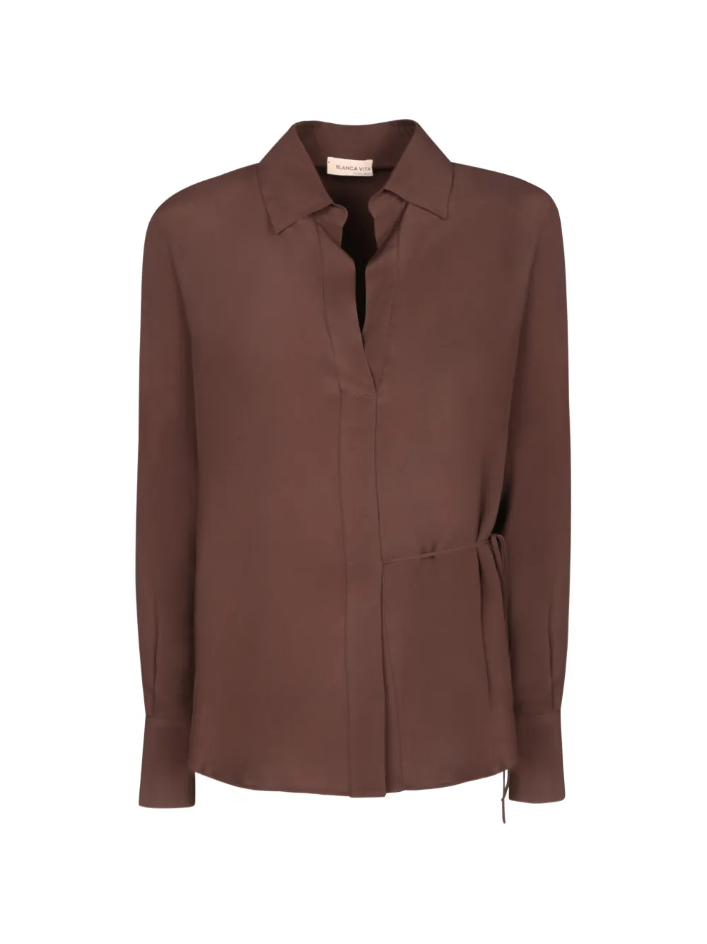 Blanca Vita wrap-tie long-sleeve shirt Bruin