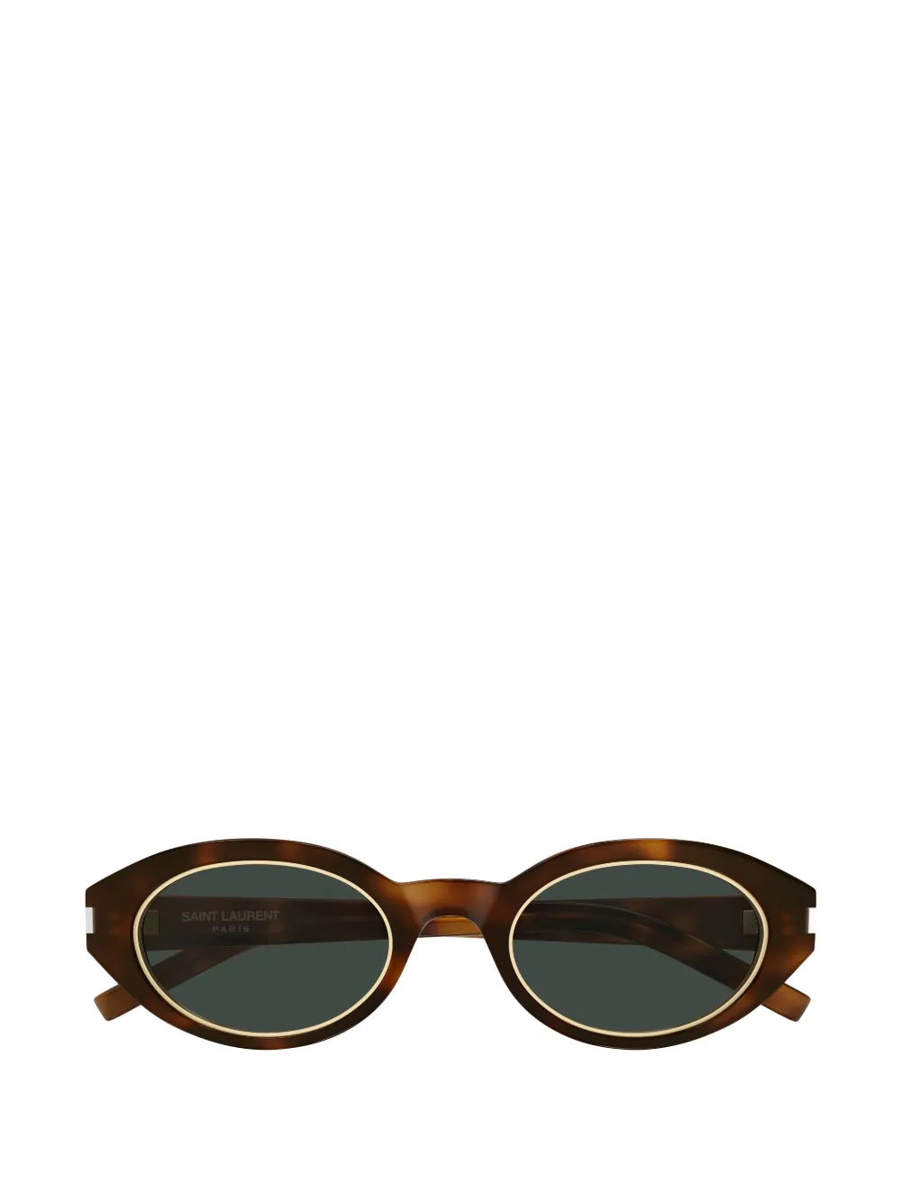 Saint Laurent Eyewear tortoiseshell-effect oval-frame sunglasses Bruin