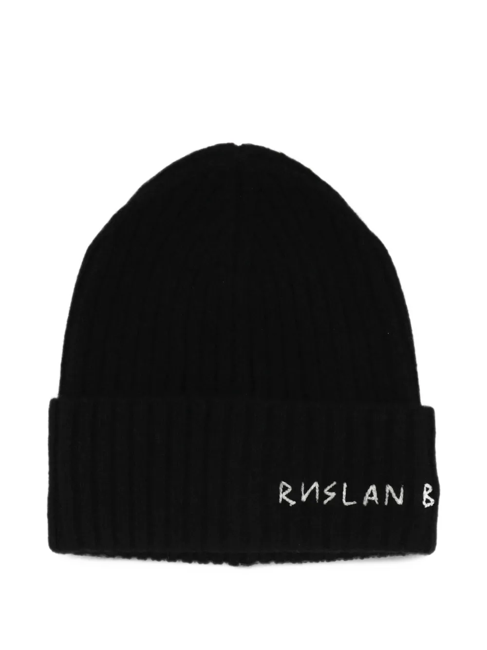 Ruslan Baginskiy logo-embroidered ribbed-knit beanie hat - Nero
