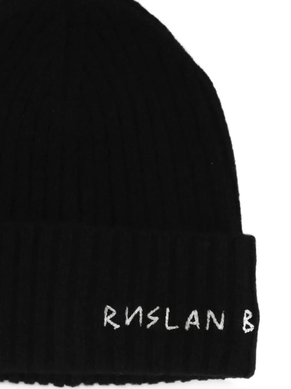 Ruslan Baginskiy logo-embroidered ribbed-knit beanie hat Zwart