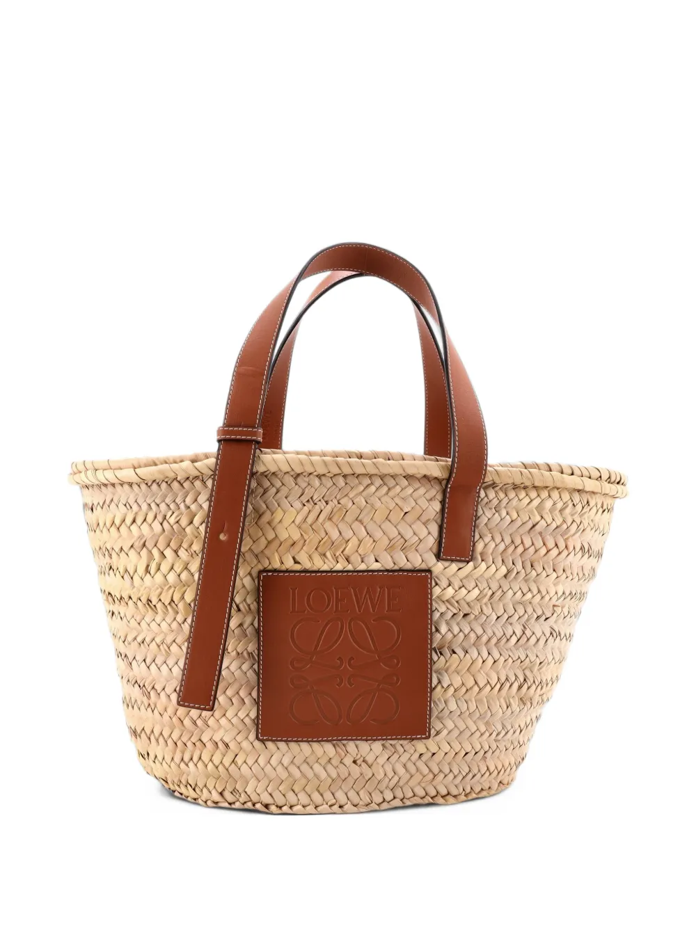 Loewe Pre-Owned Basket Raffia Medium tote bag - Braun
