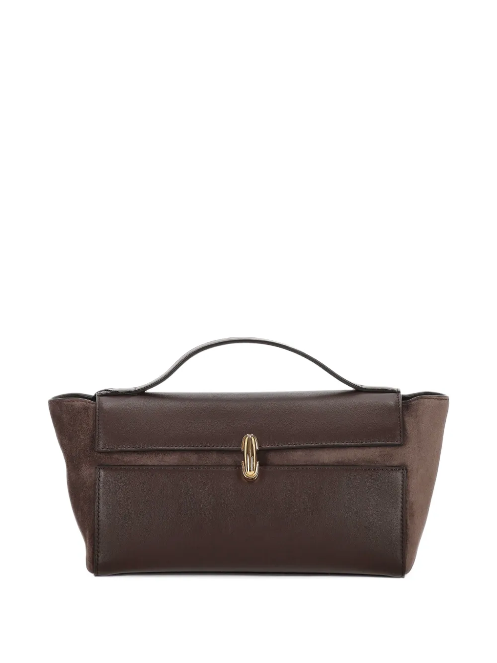 Savette suede-panelled leather tote bag - Marron Savette suede-panelled leather tote bag - Marron