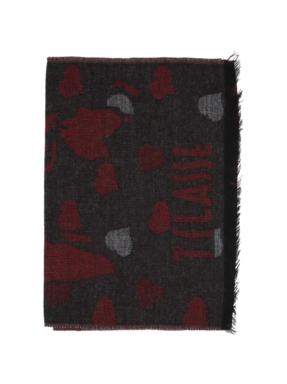 ALVIERO MARTINI 1° CLASSE heart-print frayed scarf - Grau