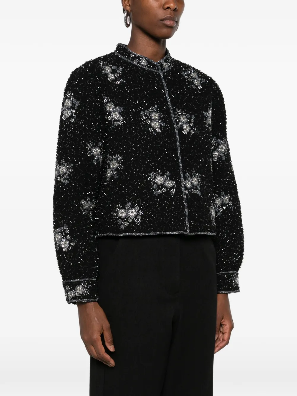 Antik Batik Biba sequin-embellished jacket Zwart