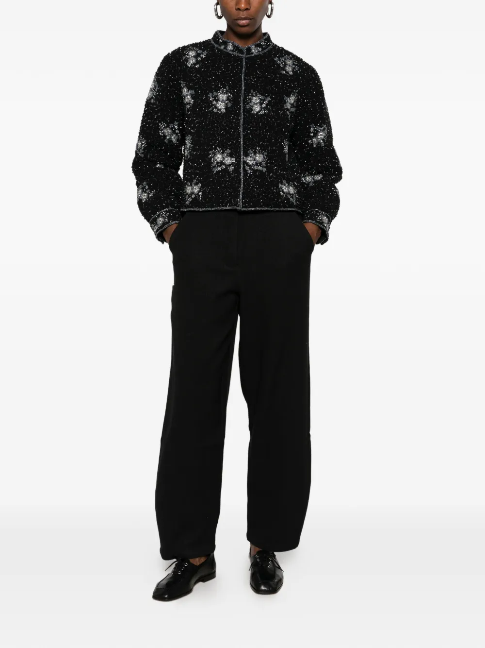 Antik Batik Biba sequin-embellished jacket Zwart
