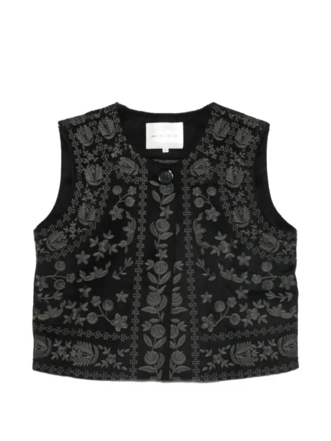 Antik Batik Bertille floral-embroidered gilet
