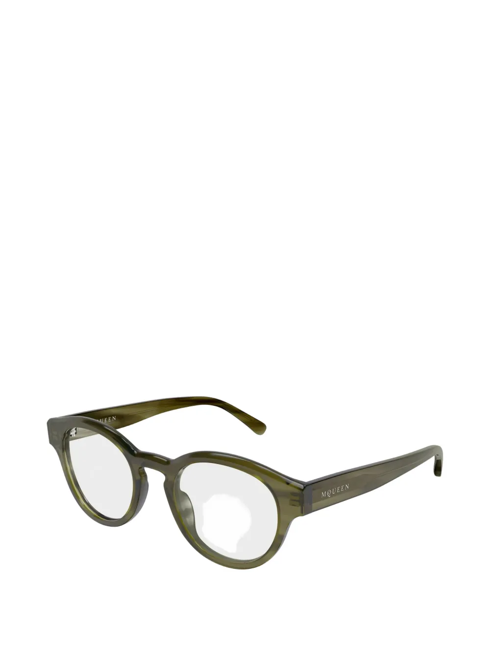 Alexander McQueen Eyewear Bril met rond montuur Groen