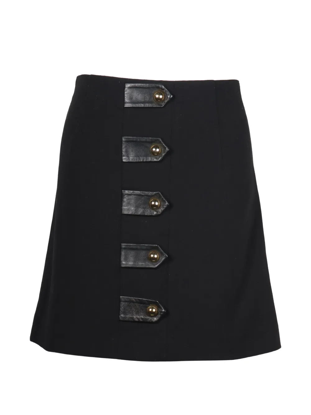SANDRO leather-detail mini skirt - Nero