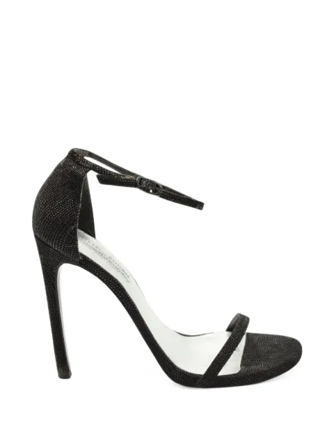 Stuart Weitzman Nudist Goosebump leather heeled sandals