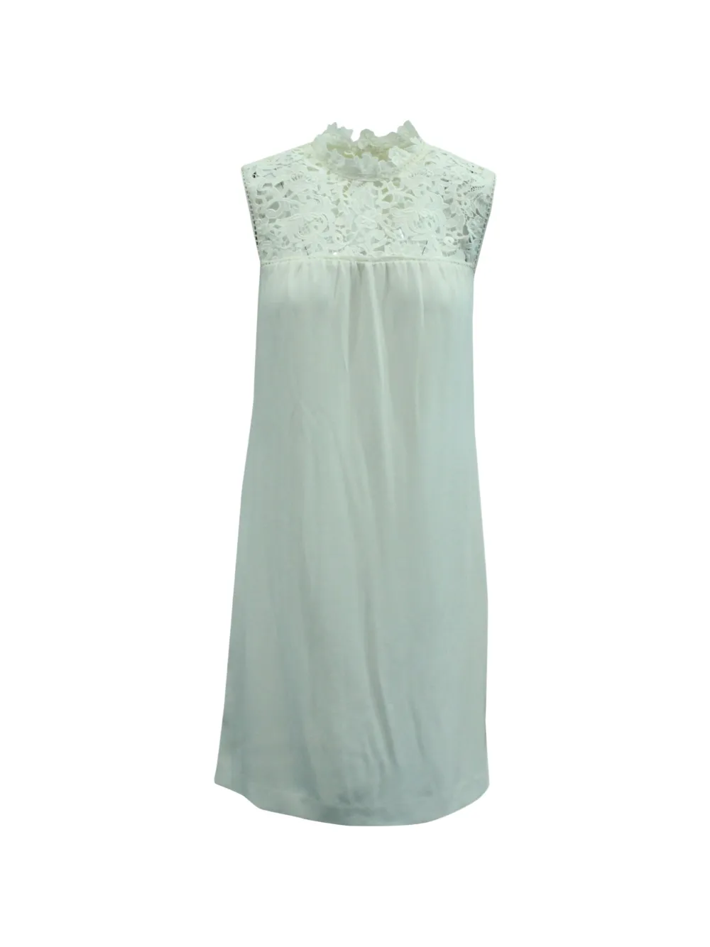 Theory Aronella lace-panelling sleeveless mini dress - White