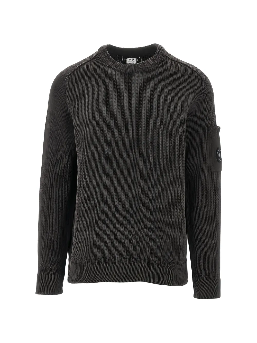 C.P. Company Lens-detail ribbed-knit sweater Grijs
