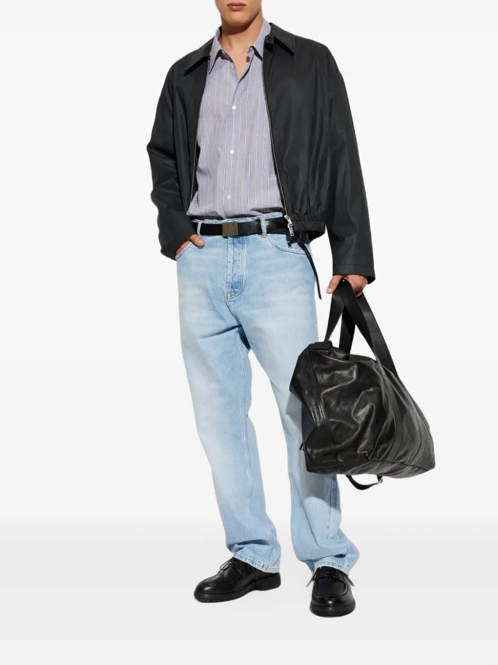 Studio Nicholson bleached-wash distressed jeans Blauw