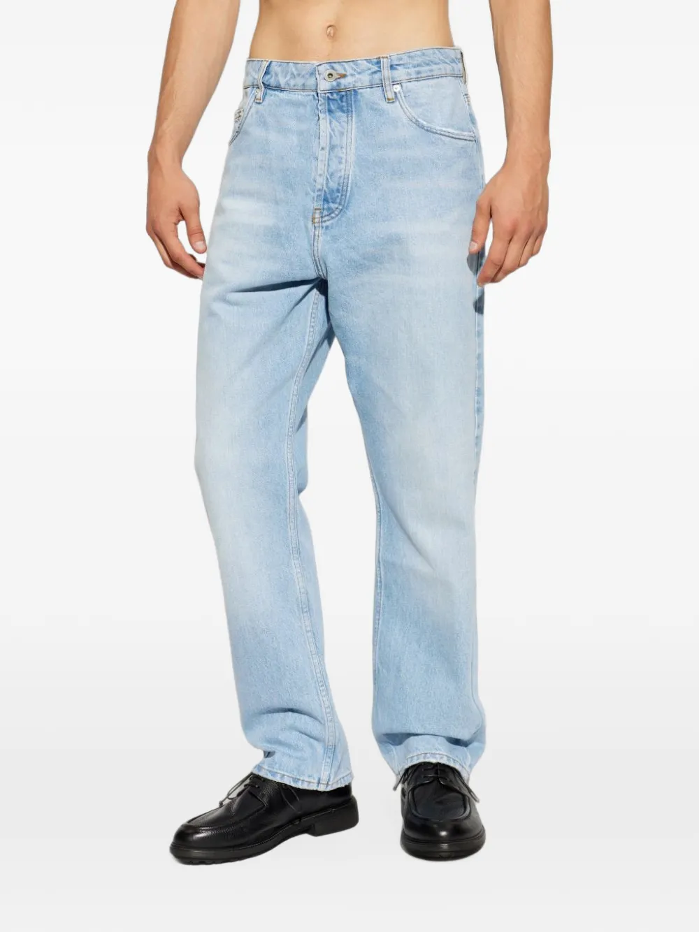Studio Nicholson bleached-wash distressed jeans Blauw