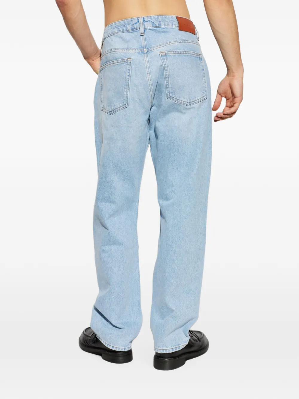 Studio Nicholson bleached-wash distressed jeans Blauw