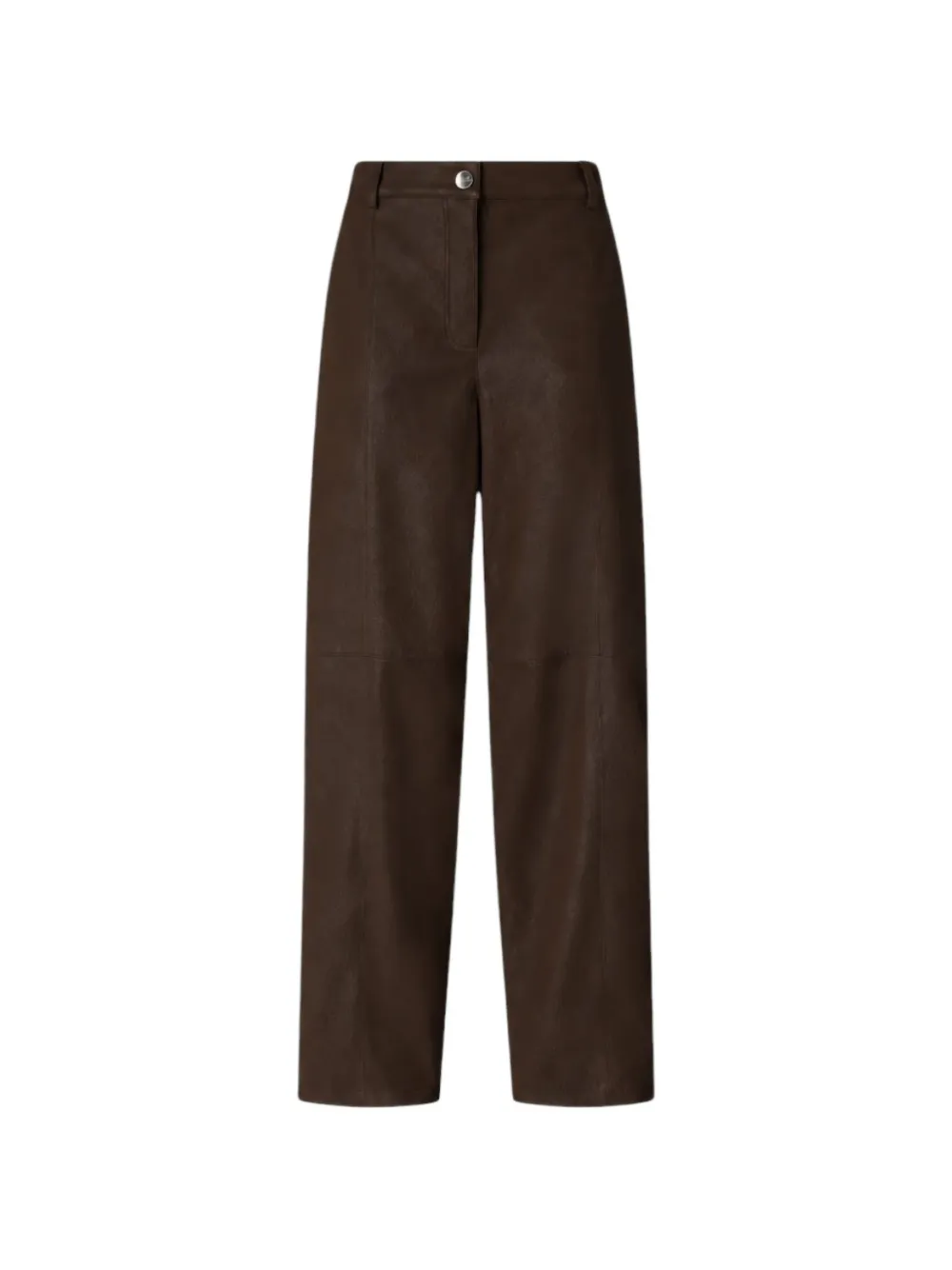 PINKO straight-fit nubuck leather-effect trousers Bruin