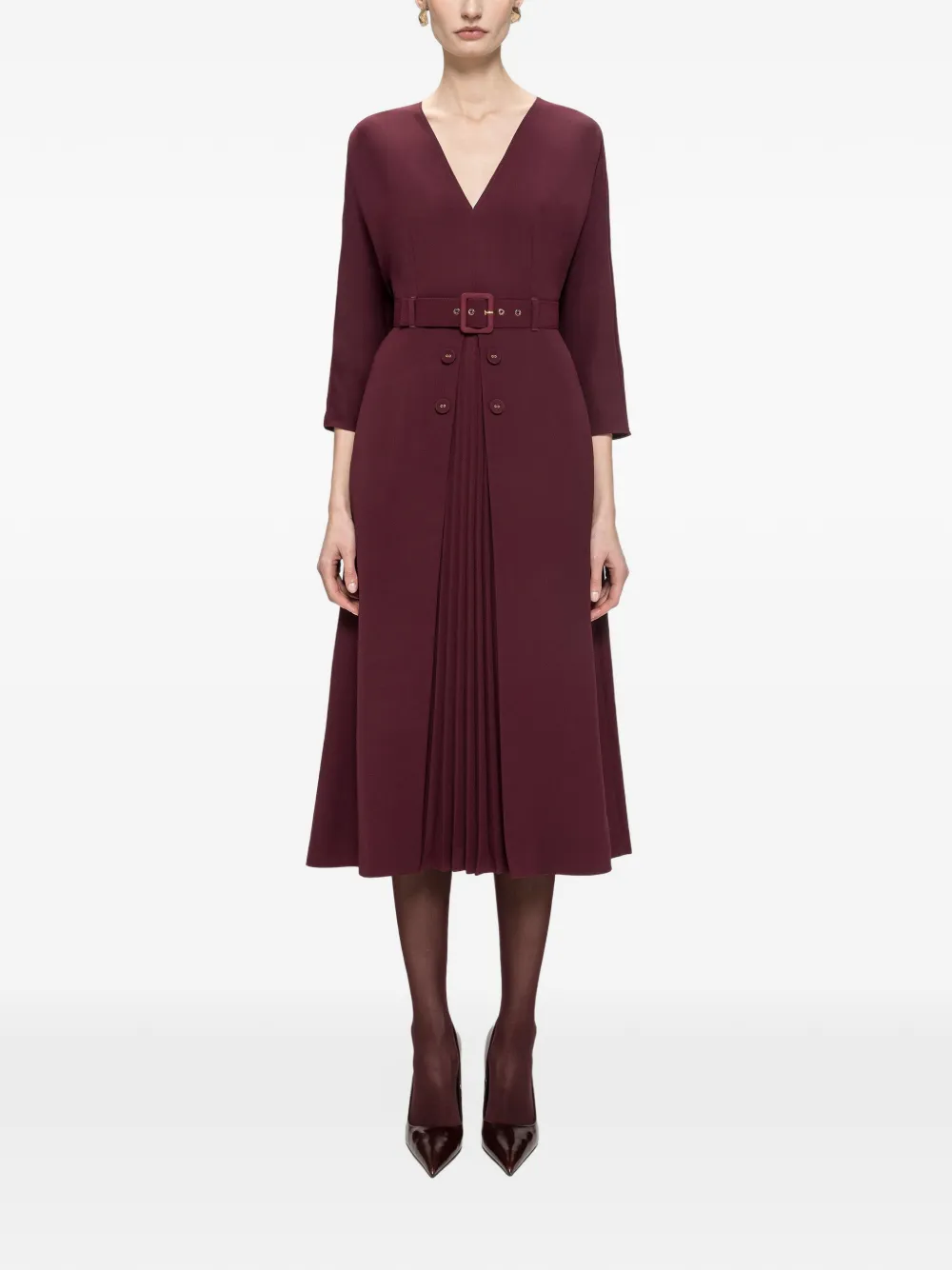 NISSA Geplooide midi-jurk Rood