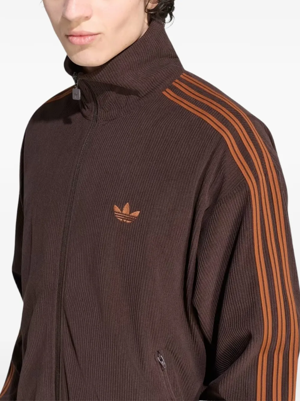 adidas Firebird ribfluwelen trainingstop Bruin
