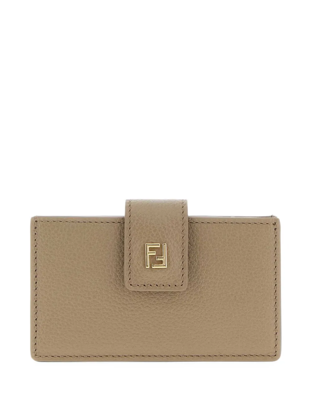 FENDI FF dove grey leather card case - Toni neutri