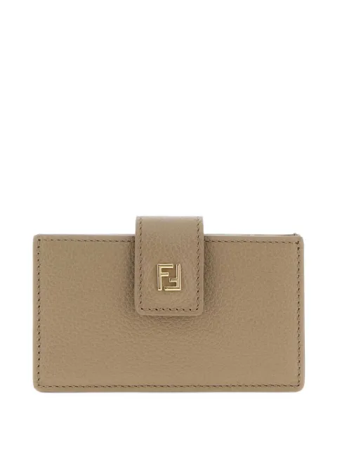 FENDI FF dove grey leather card case