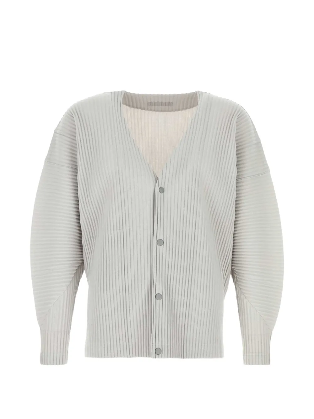 Homme Plissé Issey Miyake September pleated V-neck cardigan - Grey
