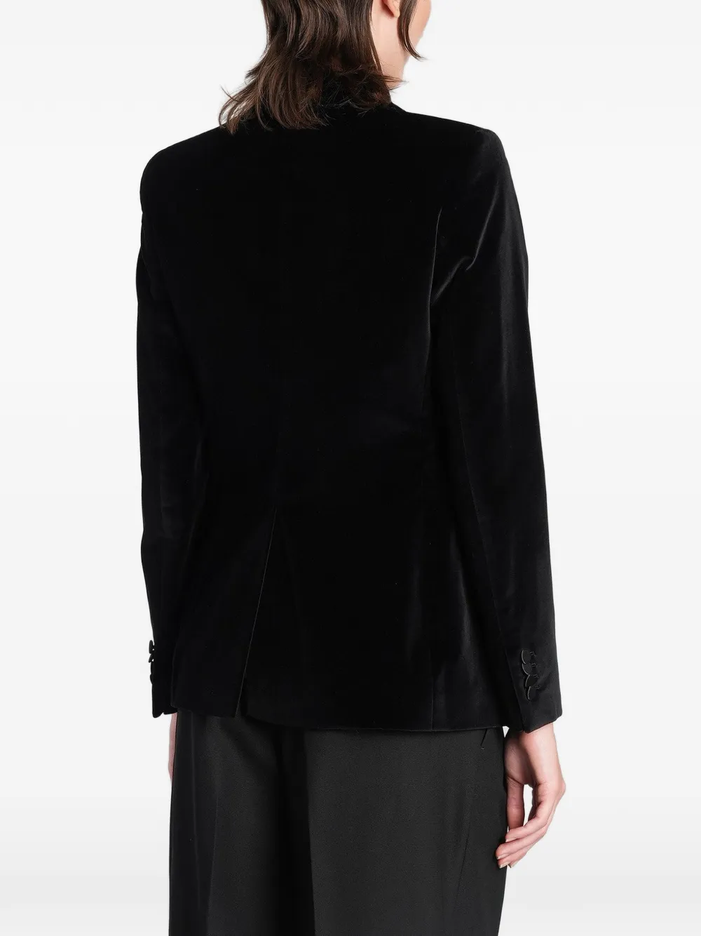 Tagliatore double-breasted velvet blazer Zwart