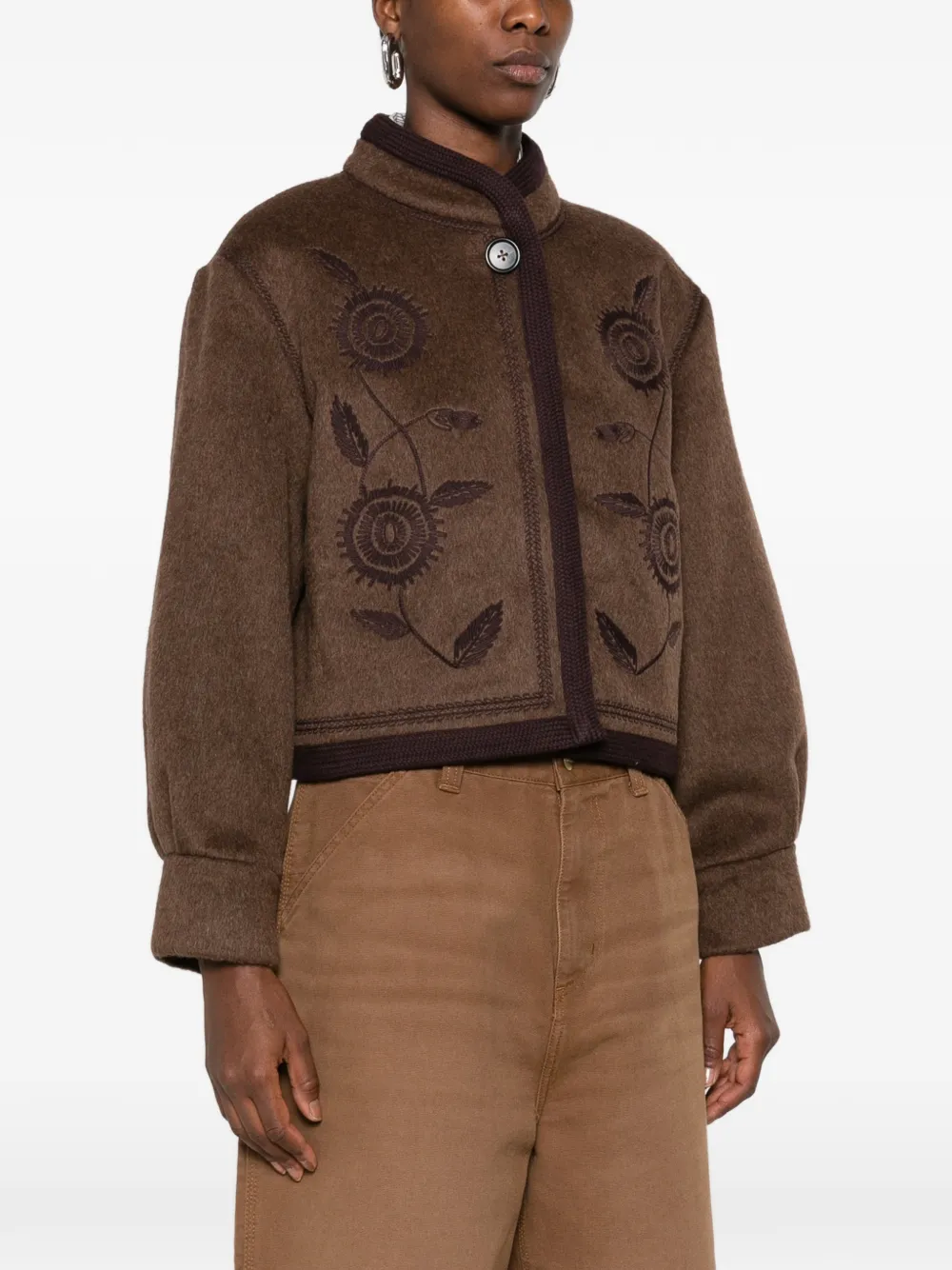 Antik Batik Willow embroidered cropped jacket Bruin