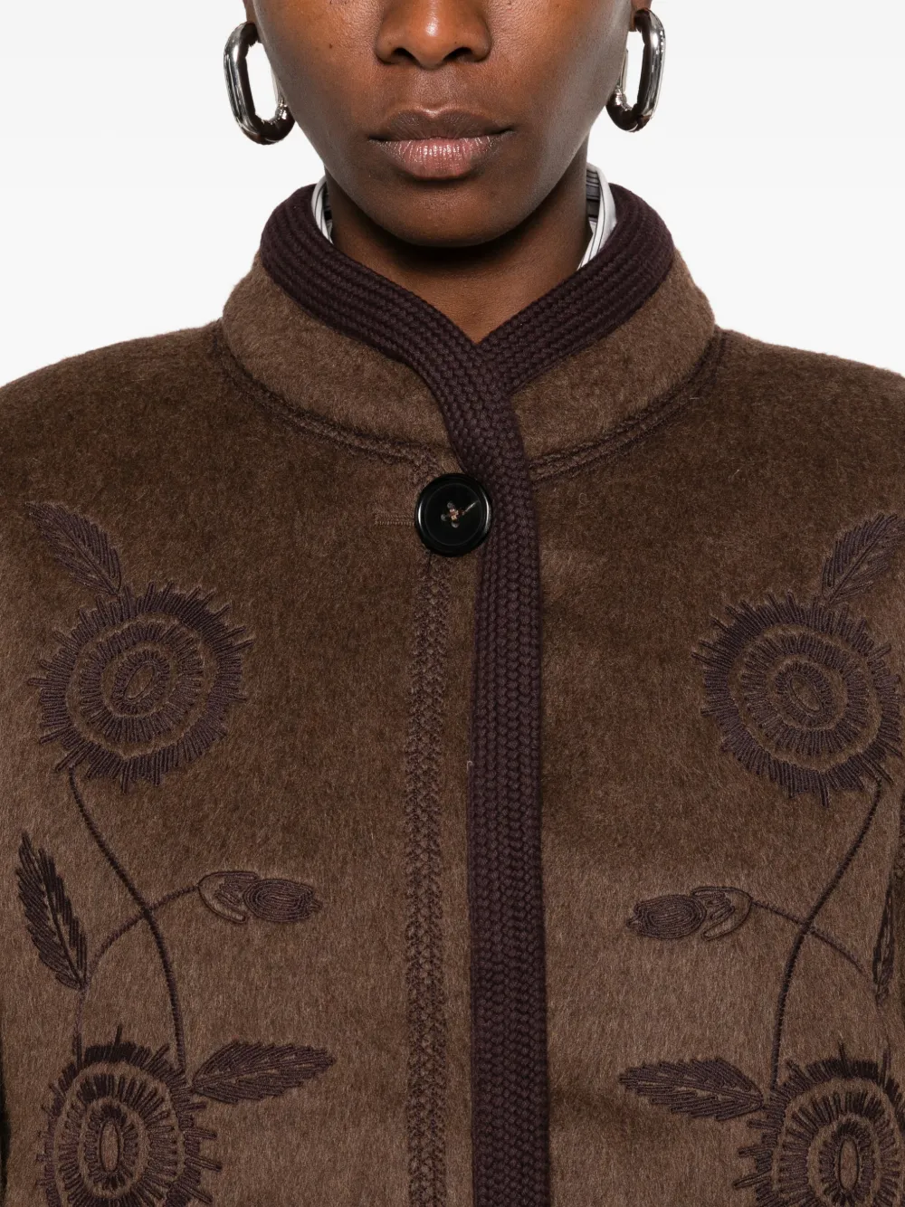 Antik Batik Willow embroidered cropped jacket Bruin
