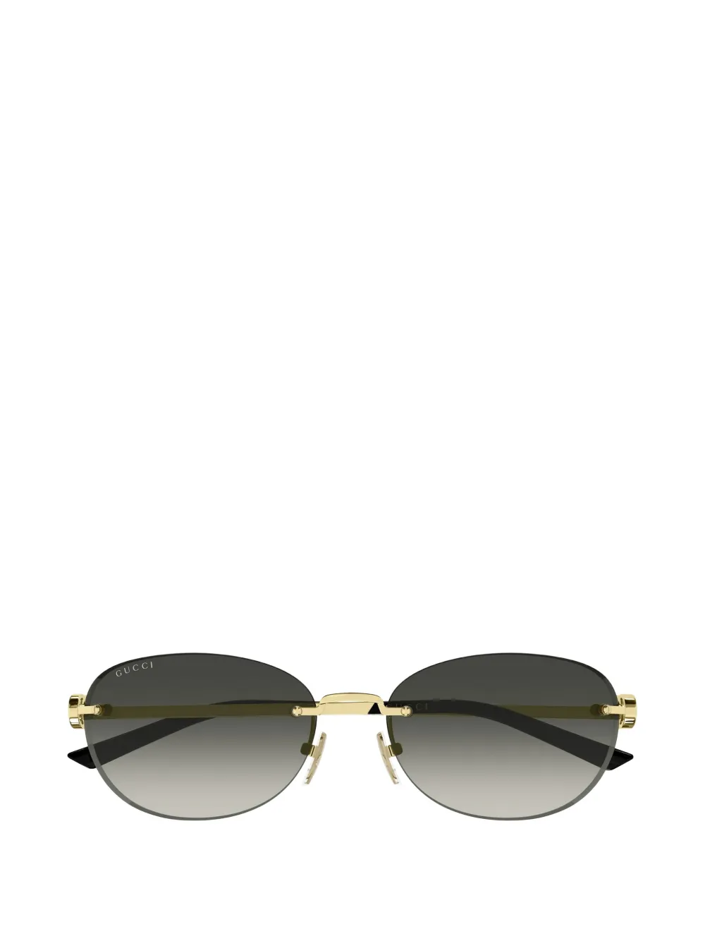 Gucci Eyewear Occhiali da sole con montatura ovale a giorno - Oro