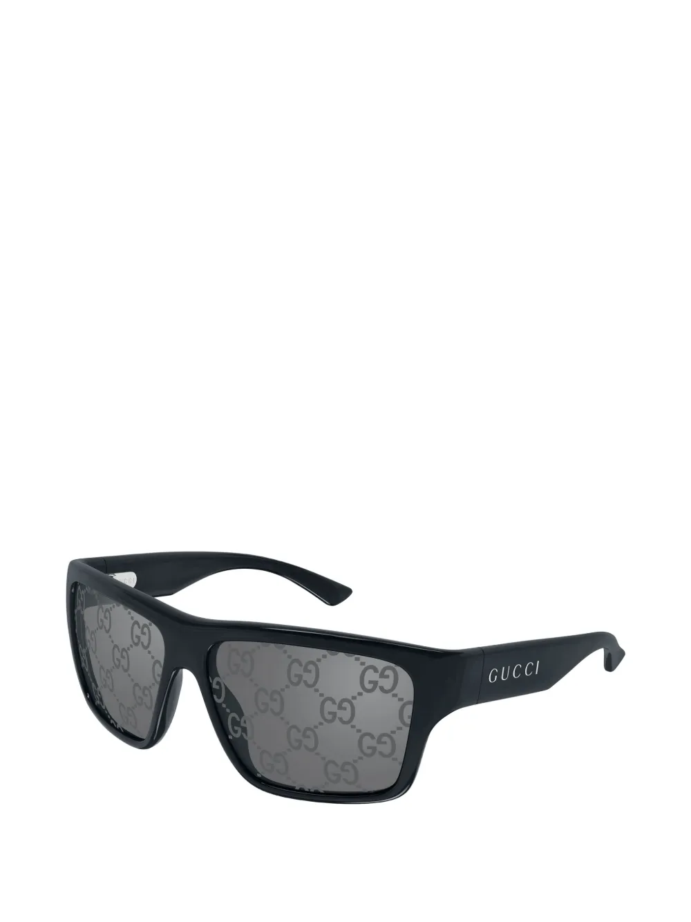 Gucci Eyewear GG zonnebril met rechthoekig montuur en monogram-patroon Blauw