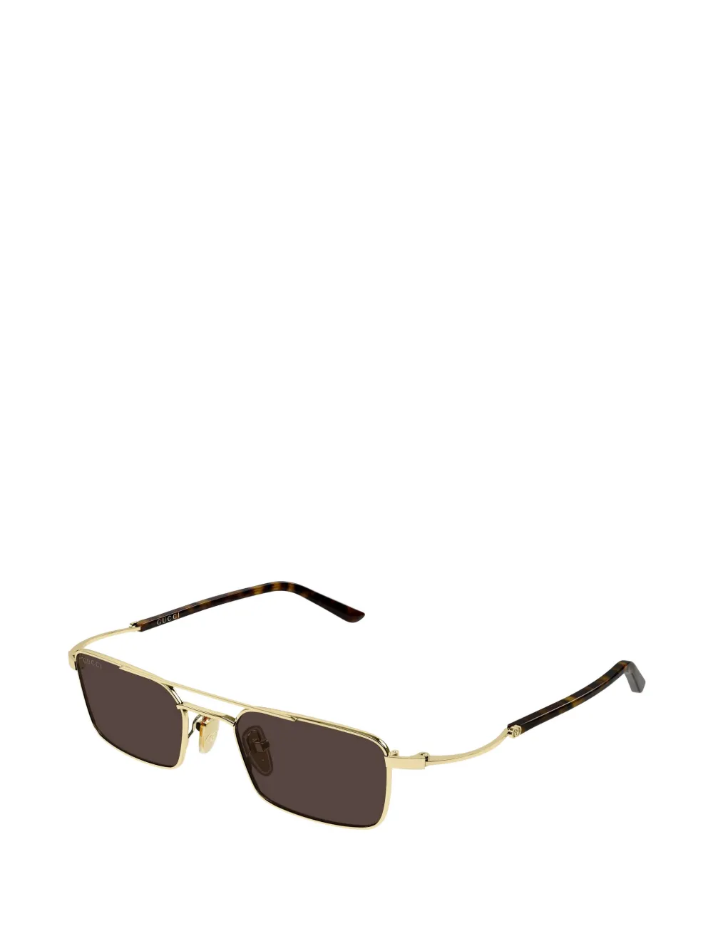 Gucci Eyewear Zonnebril met rechthoekig montuur Goud