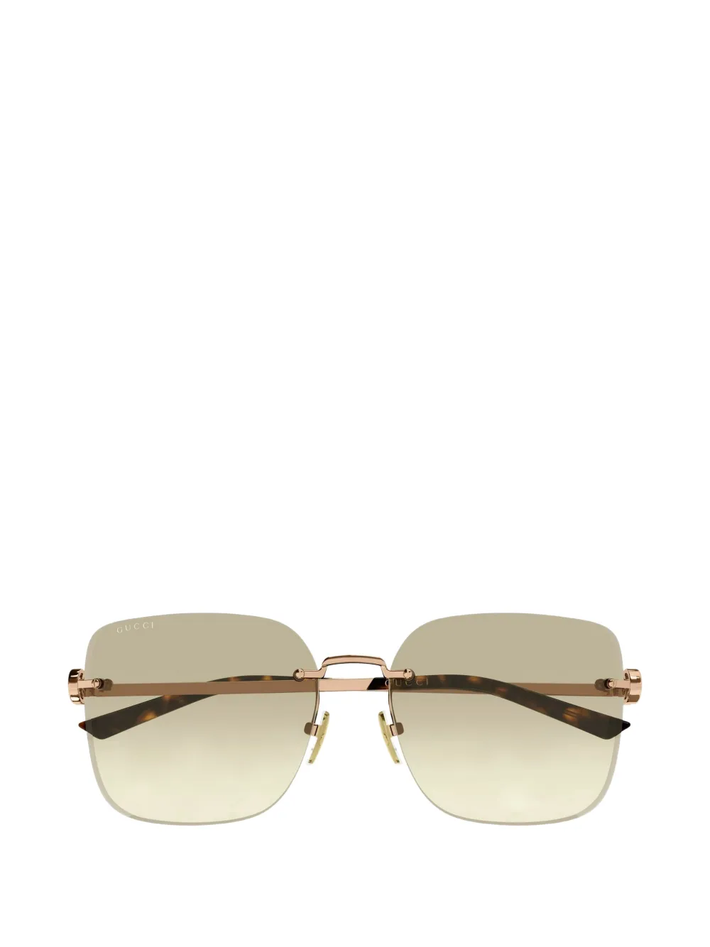 Gucci Eyewear Zonnebril met vierkant montuur Goud