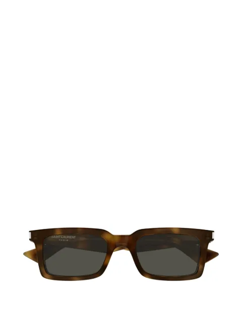 Saint Laurent Eyewear lentes de sol con armazón rectangular estilo carey