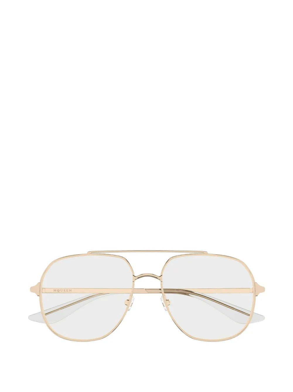 Alexander McQueen Eyewear geometric-frame glasses - Oro