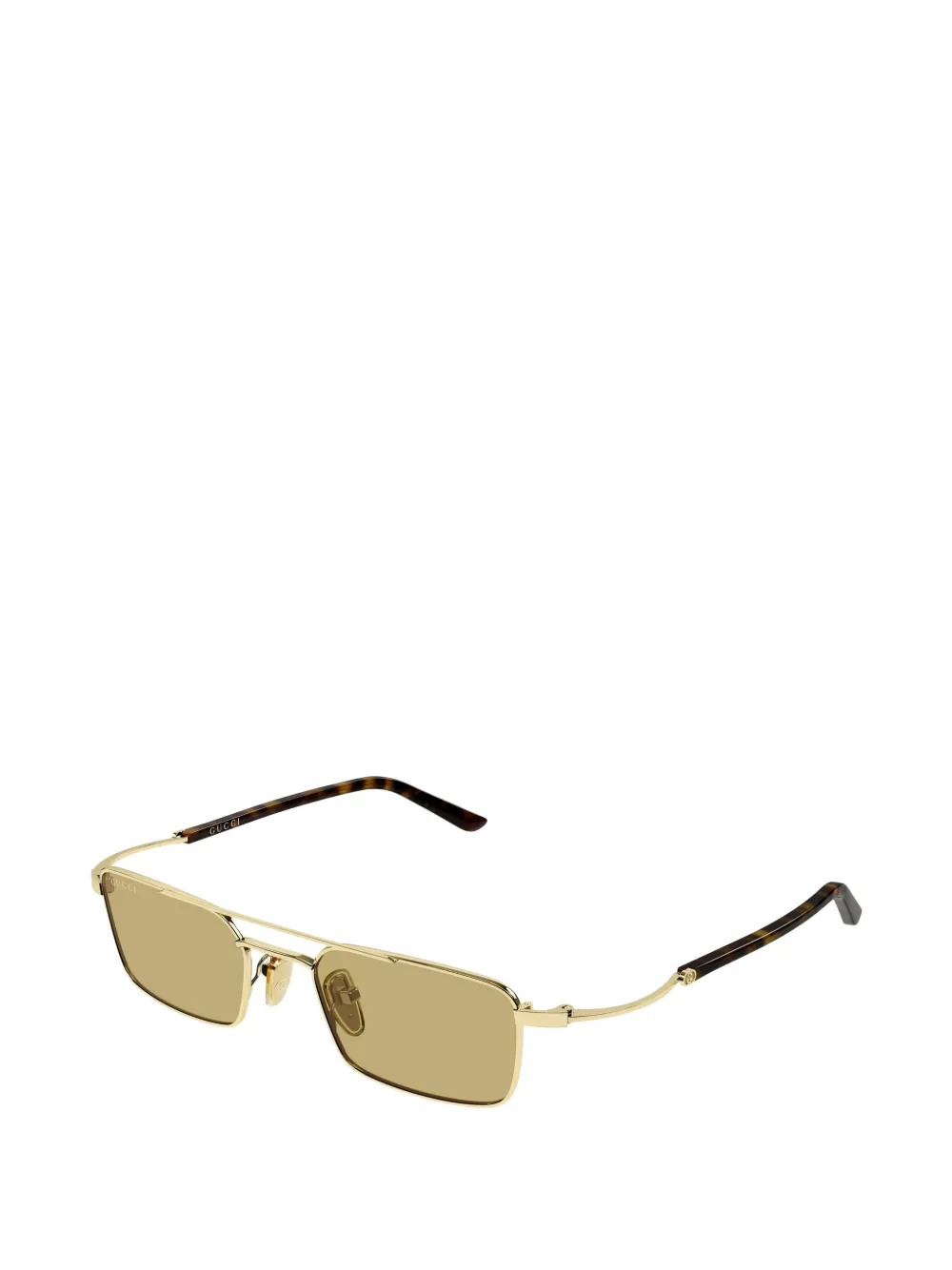 Gucci Eyewear Zonnebril met rechthoekig montuur Goud