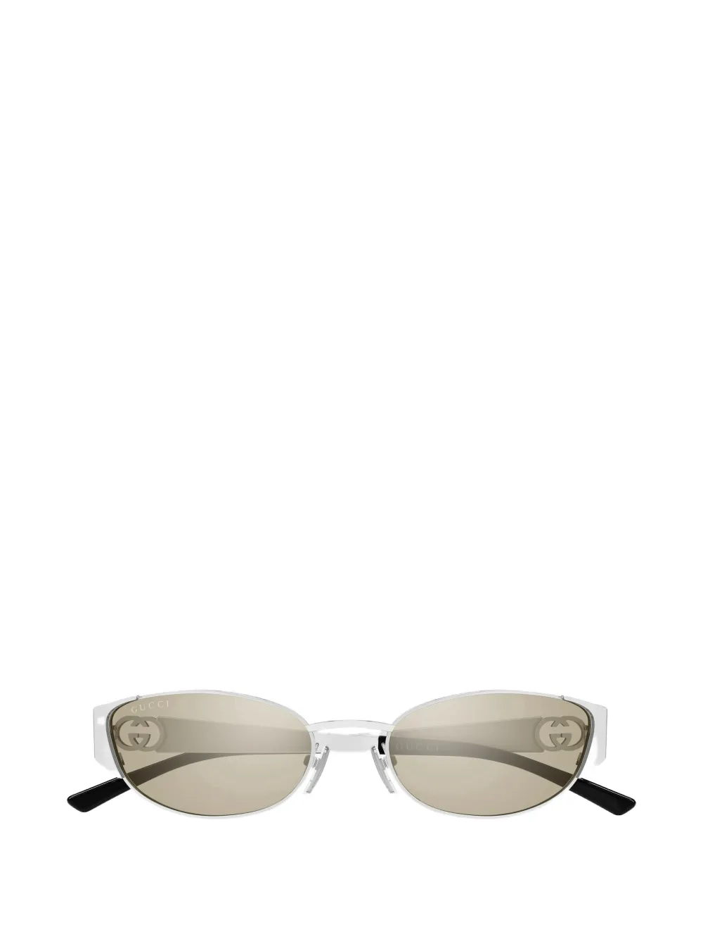 Gucci Eyewear Zonnebril met ovaal montuur Zilver