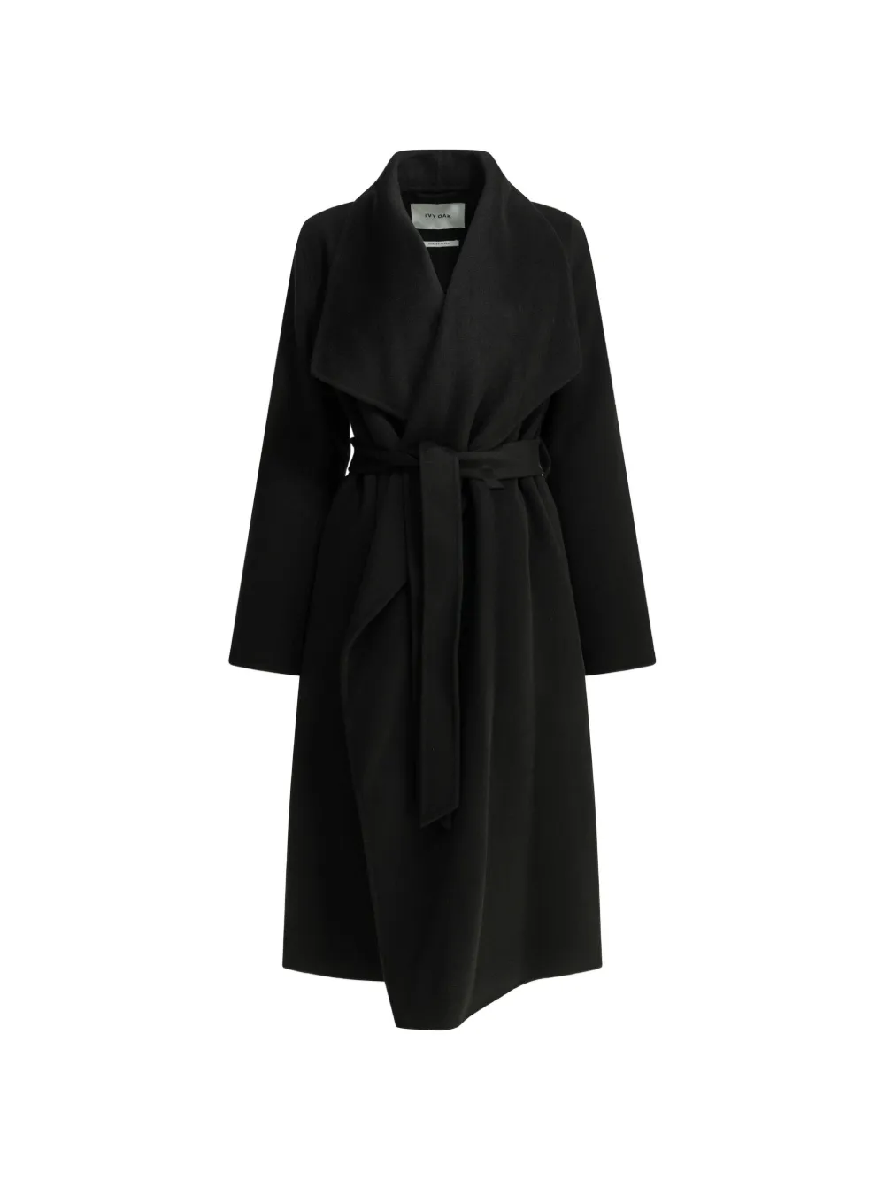 IVY OAK belted shawl-collar coat - Black