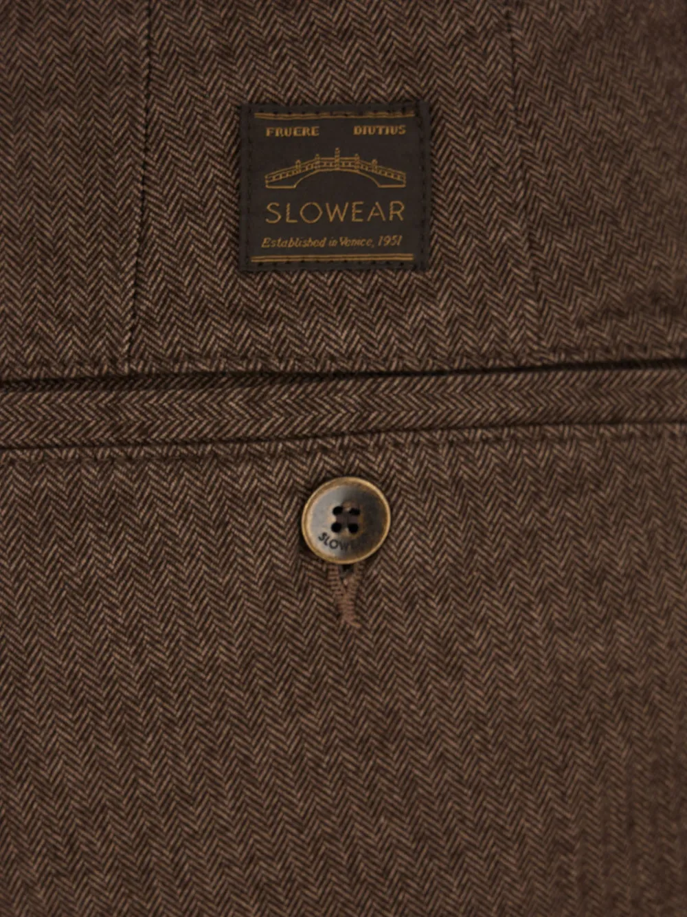 Incotex herringbone straight-leg trousers Bruin
