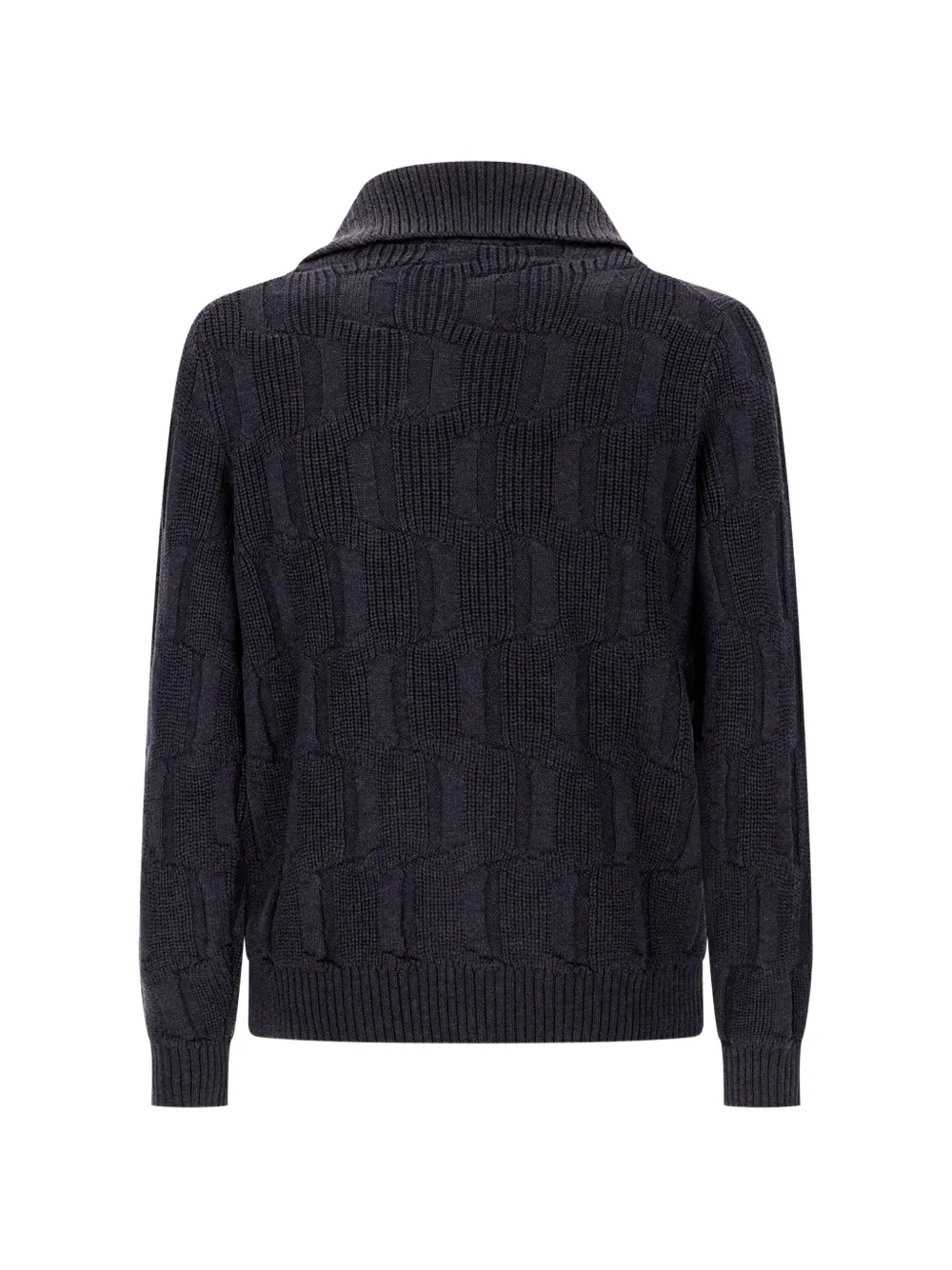 Zanone quarter-zip textured-knit sweater Blauw