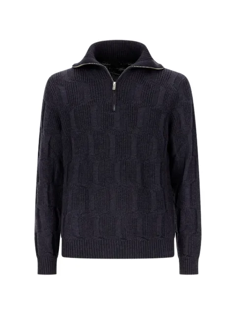 Zanone quarter-zip textured-knit sweater