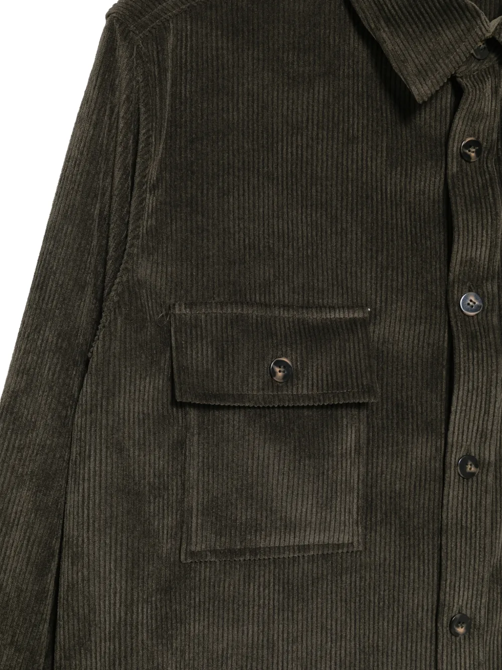 NINA 14.7 corduroy chest-pockets shirt Groen