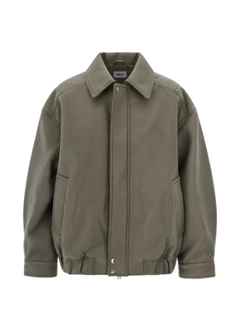 AGOLDE grained-effect bomber jacket