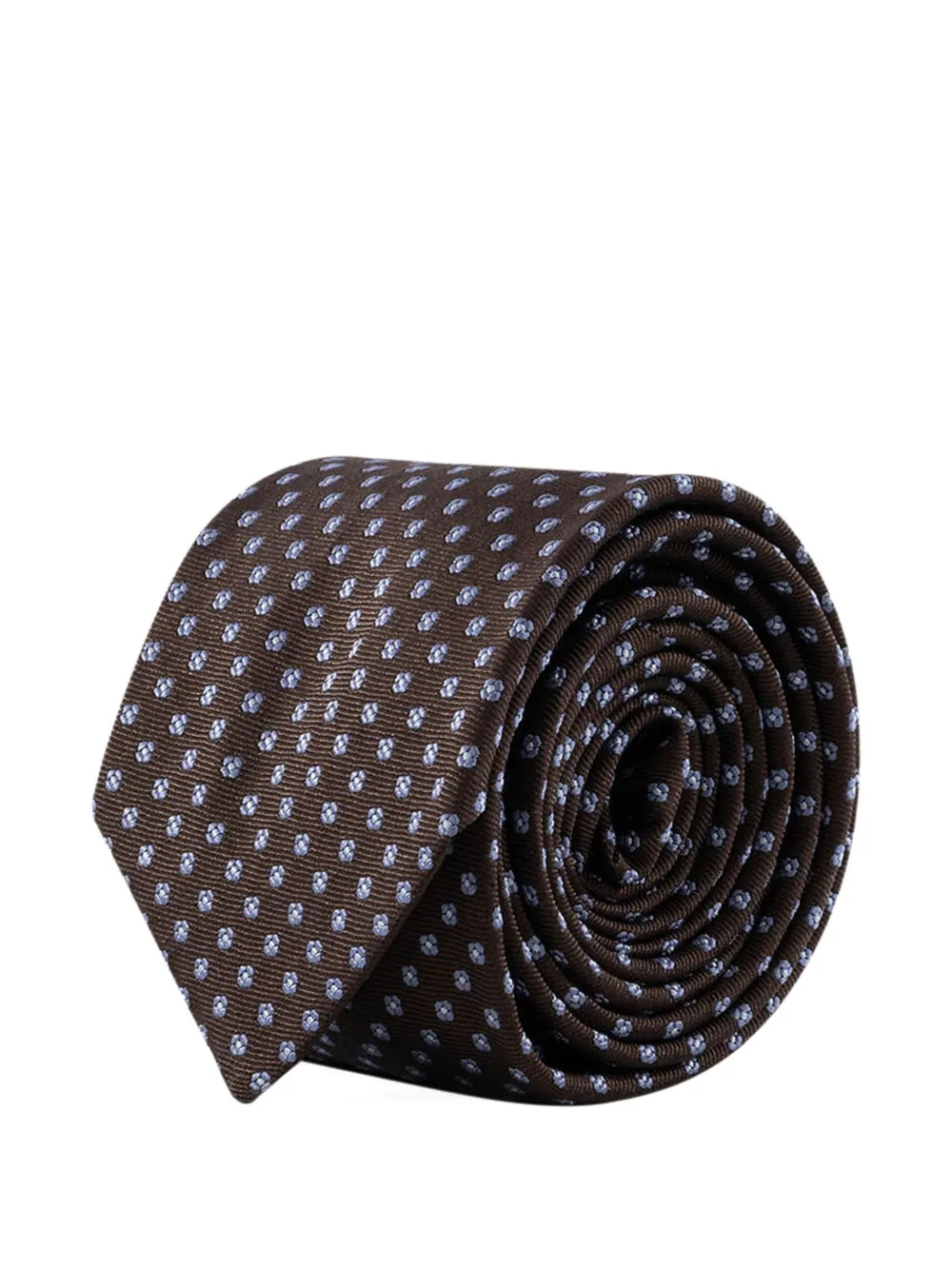 Corneliani embroidered silk-blend tie Bruin