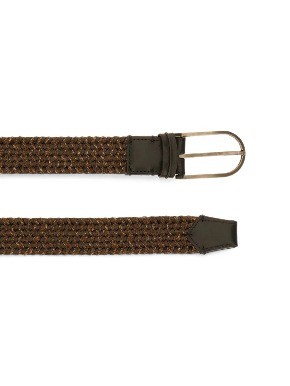 Zegna braided leather belt Bruin