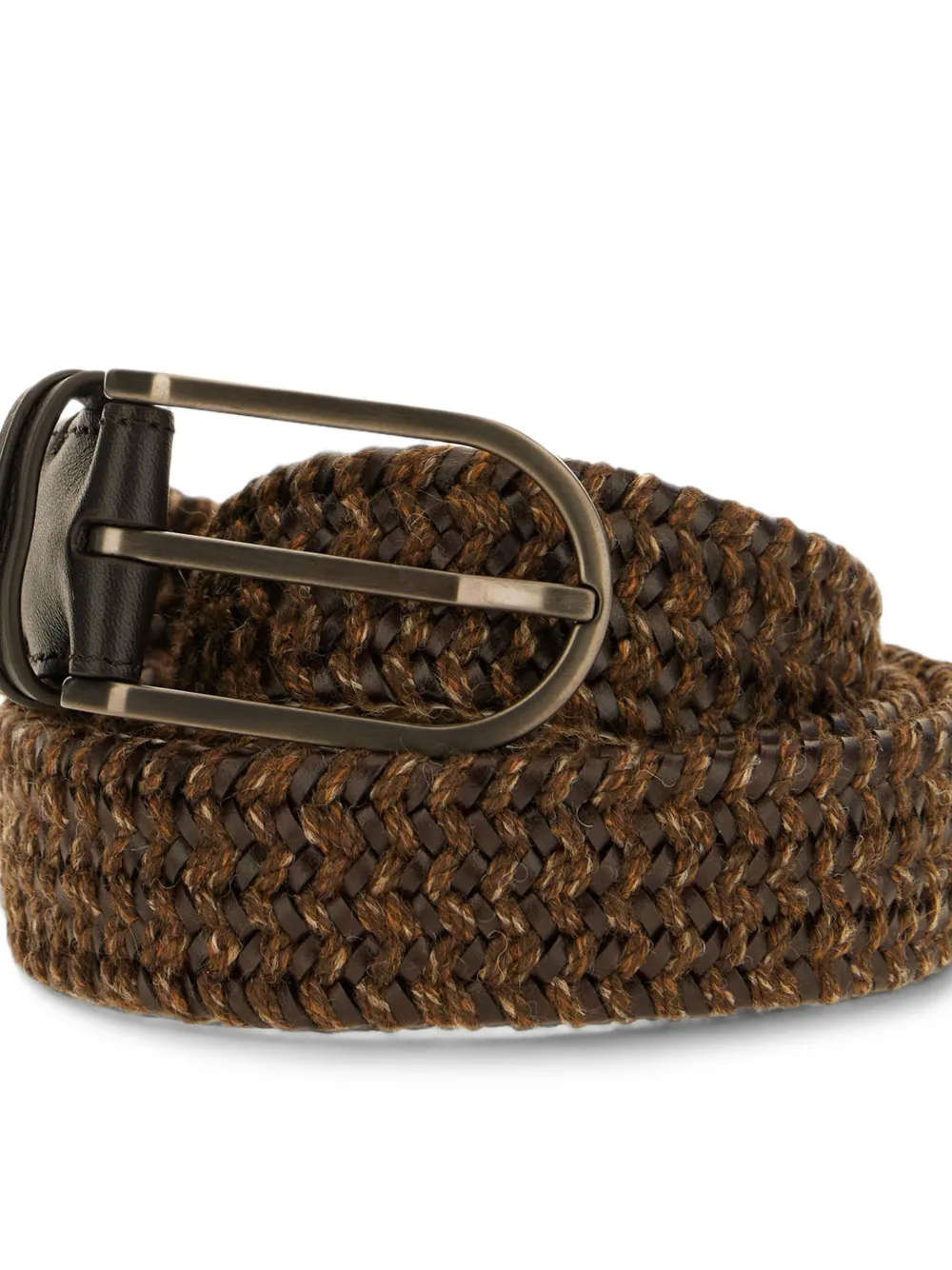 Zegna braided leather belt Bruin