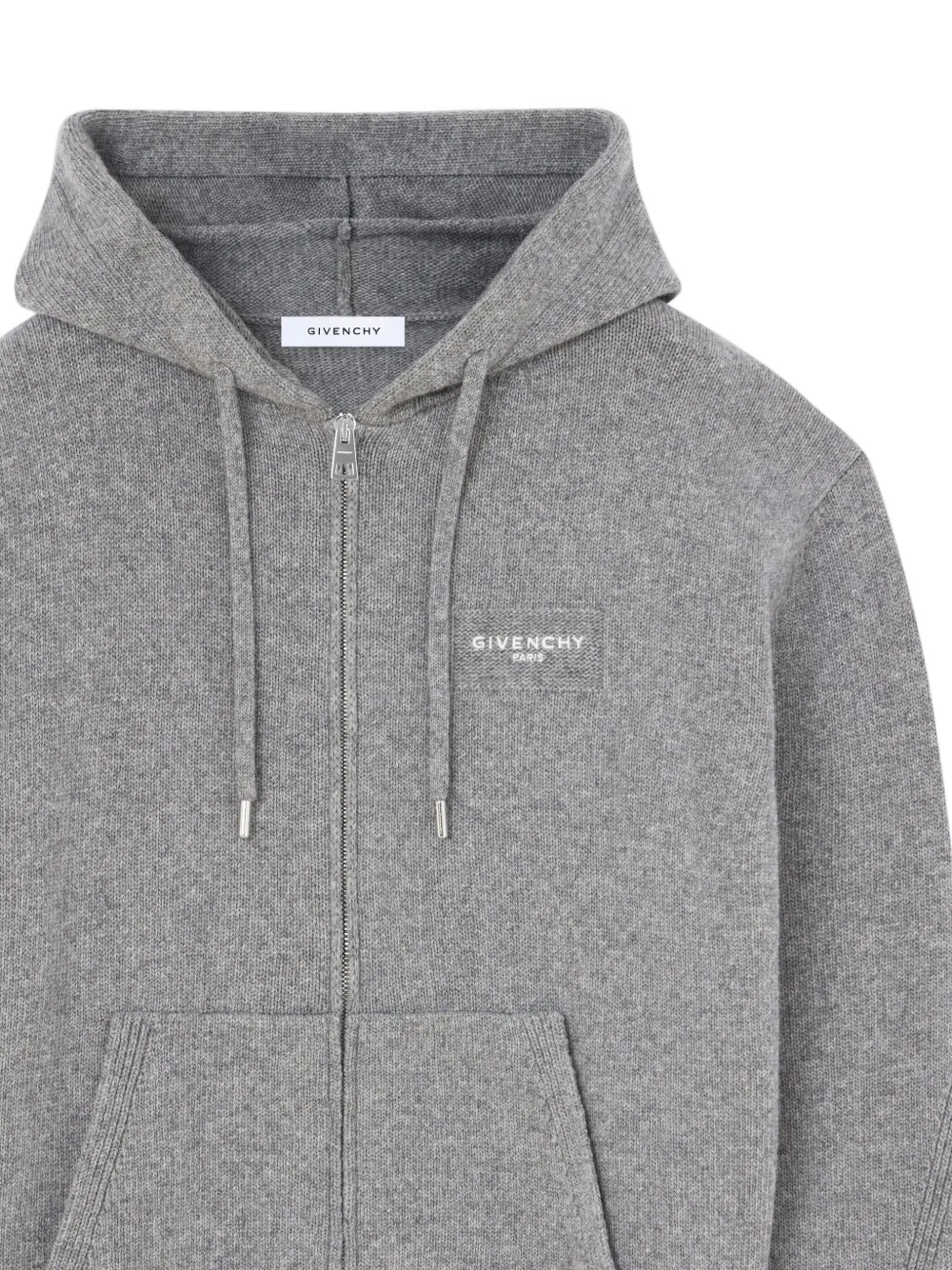 Givenchy Couture Seam hoodie van wol en kasjmier met rits Grijs