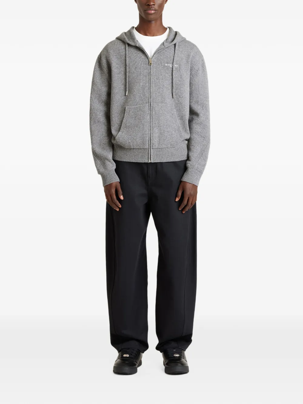 Givenchy Couture Seam hoodie van wol en kasjmier met rits Grijs