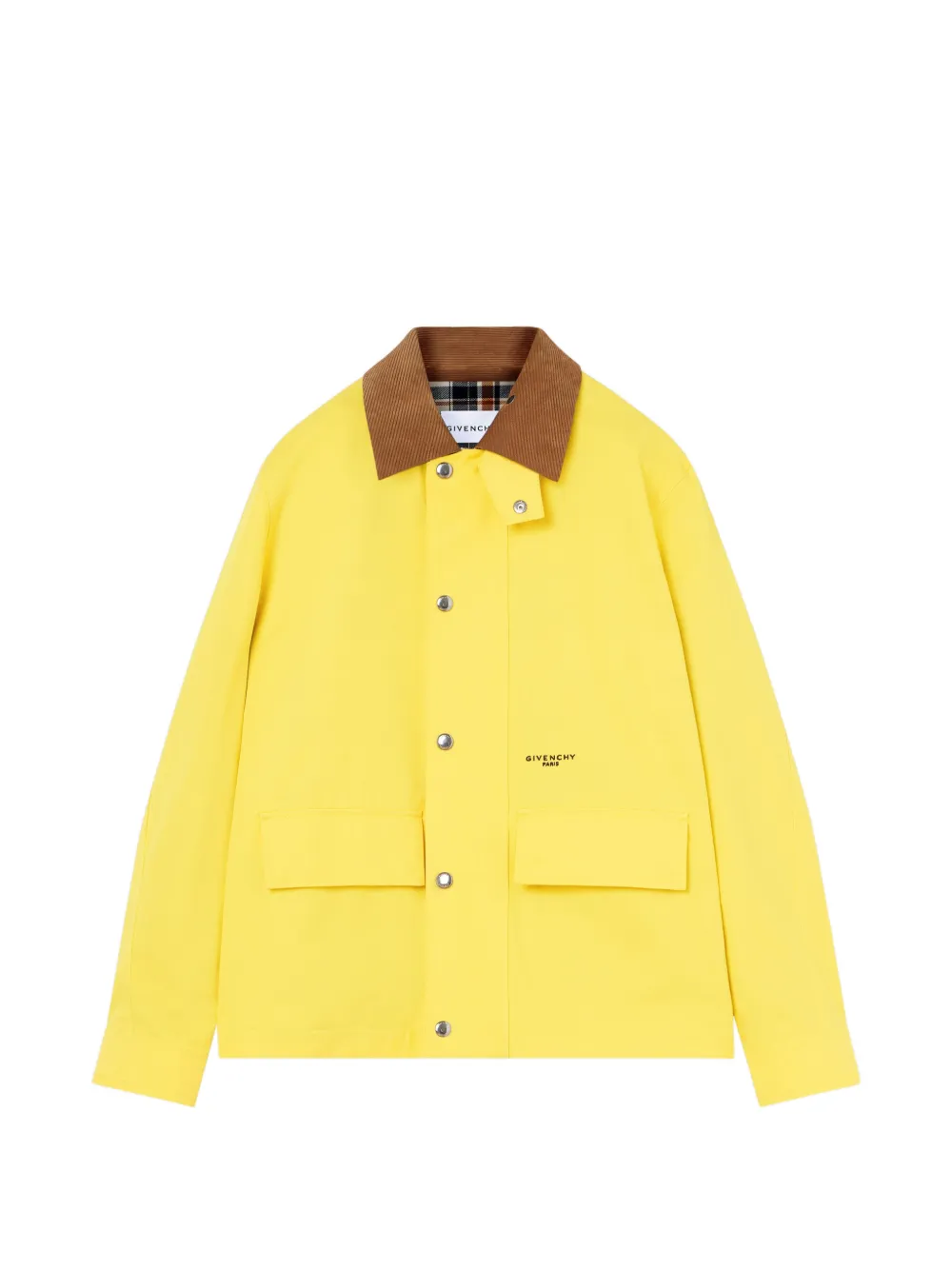 Givenchy Field Jacket In Cotton With A Checked Lining In Yellow