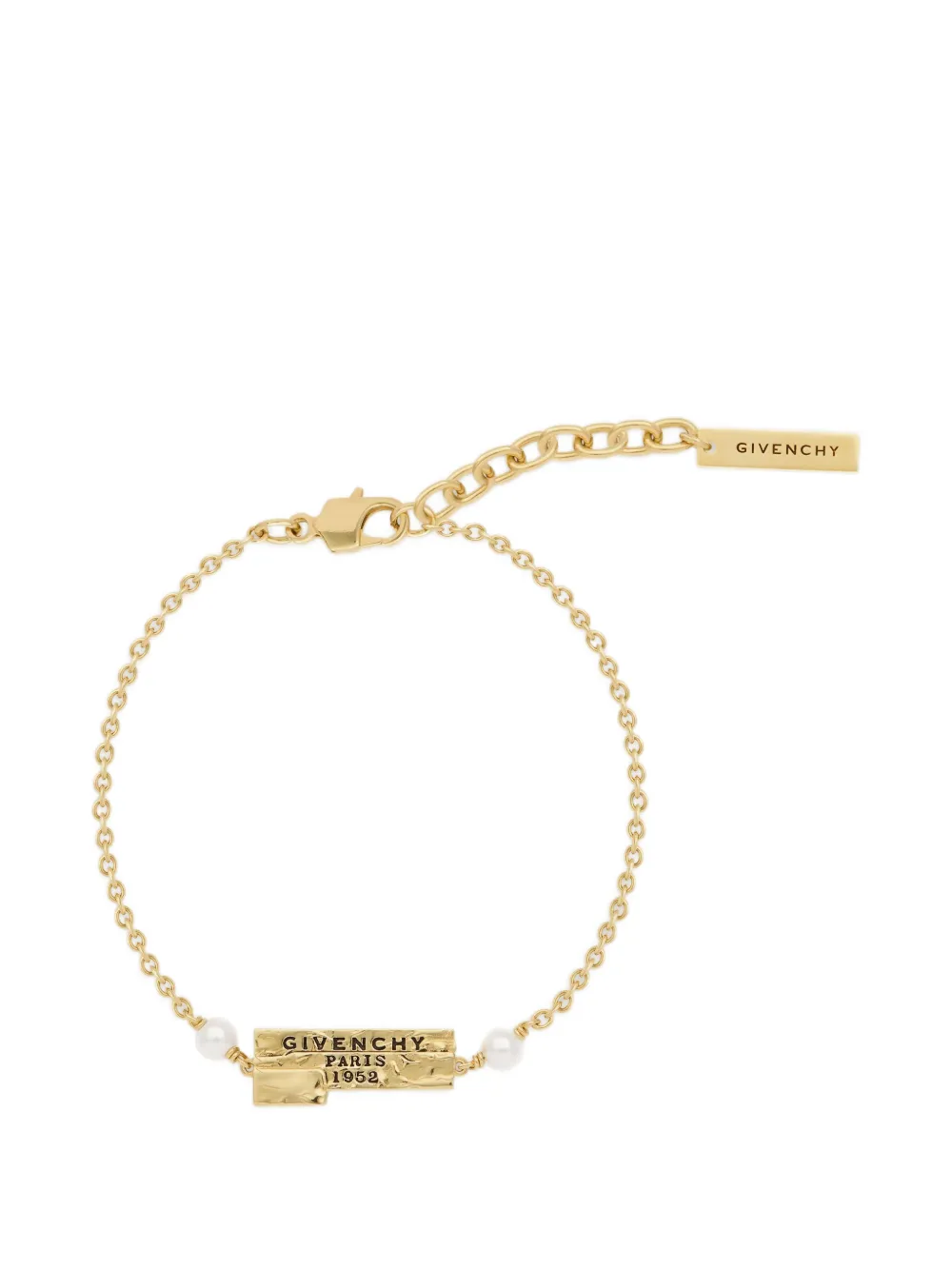Givenchy Bracciale Tape in metallo e perle - Oro