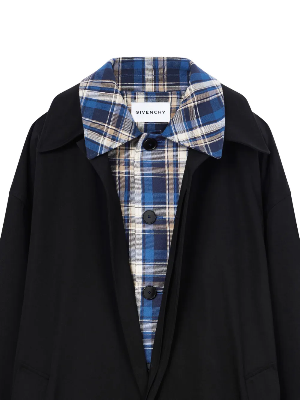 Givenchy Couture Seam dubbele katoenen trenchcoat Zwart