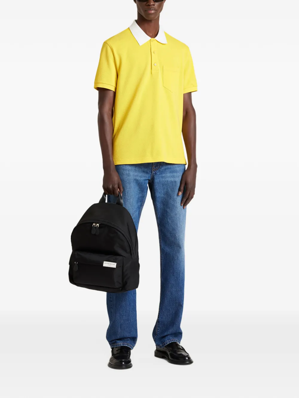 Givenchy polo in piqué cotton with Paris embroidery Geel